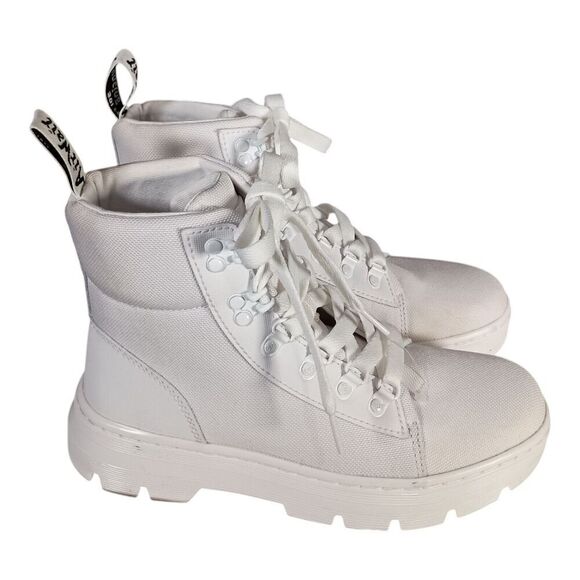 Dr. Martens Combs Boots Ankle Nylon Lace Up White Women’s 7 - Picture 4 of 12